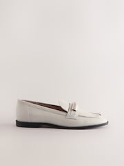 Bone Standard Fit Forever Comfort® Leather Chain Detail Slim Loafers - Image 8 of 9