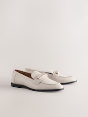 Bone Standard Fit Forever Comfort® Leather Chain Detail Slim Loafers - Image 9 of 9