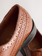 Tan Brown Forever Comfort® Slim Leather Formal Brogue Lace Up Shoes - Image 10 of 10
