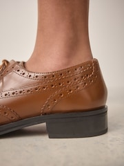 Tan Brown Forever Comfort® Slim Leather Formal Brogue Lace Up Shoes - Image 5 of 10
