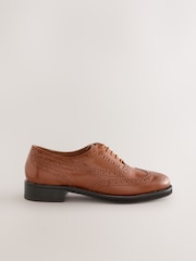 Tan Brown Forever Comfort® Slim Leather Formal Brogue Lace Up Shoes - Image 6 of 10