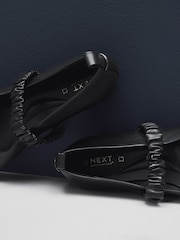 Black Standard Fit Forever Comfort® Premium Leather With Motionflex Ruched Mary Jane Shoes - Image 10 of 11