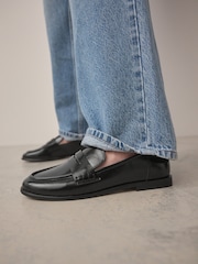 Black Standard Fit Forever Comfort® Slim Round Toe Penny Loafers - Image 4 of 10