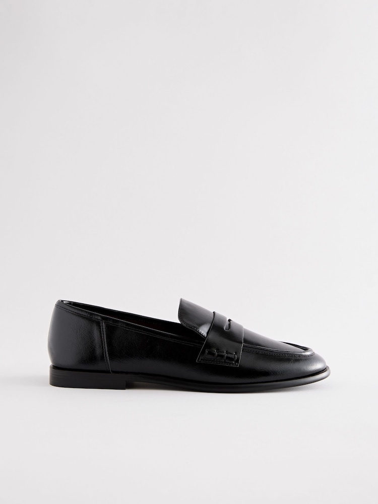 Black Standard Fit Forever Comfort® Round Toe Penny Loafers - Image 7 of 10