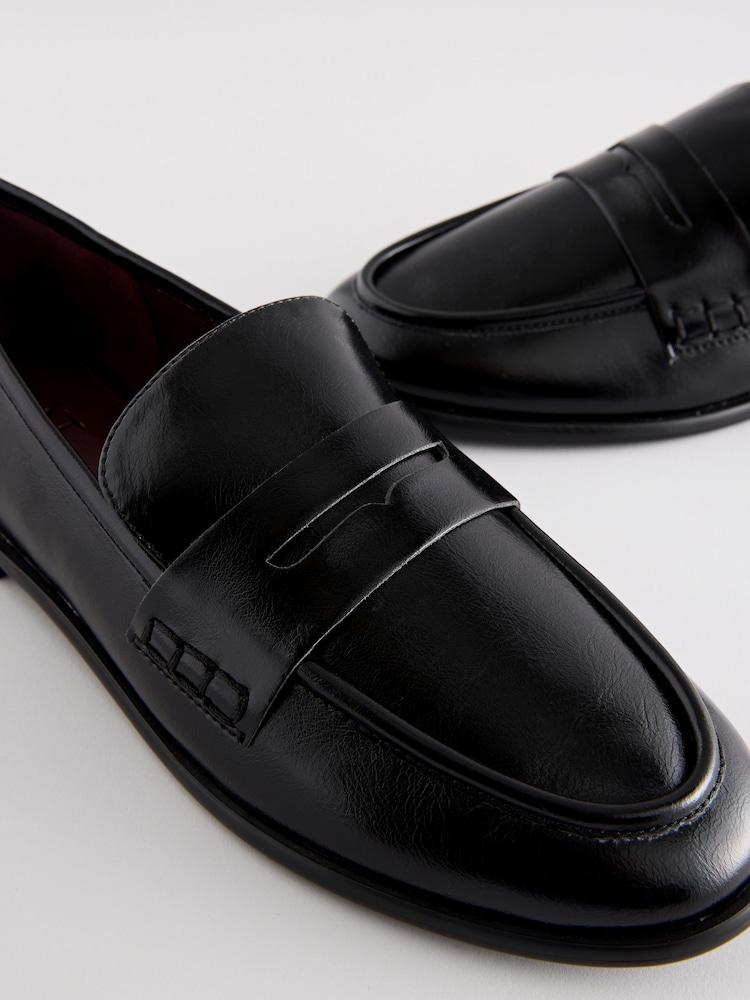 Black Standard Fit Forever Comfort® Round Toe Penny Loafers - Image 8 of 10