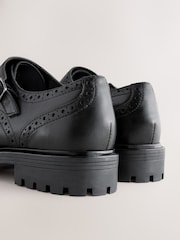Black Forever Comfort® Leather Monk Shoes - Image 3 of 6