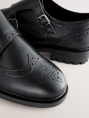 Black Forever Comfort® Leather Monk Shoes - Image 4 of 6