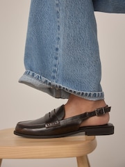 Brown Brush-Off Standard Fit Forever Comfort® Round Toe Slingback Loafers - Image 3 of 13