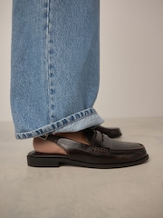 Brown Brush-Off Standard Fit Forever Comfort® Round Toe Slingback Loafers - Image 4 of 13