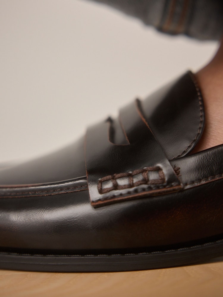 Brown Brush-Off Standard Fit Forever Comfort® Round Toe Slingback Loafers - Image 8 of 13