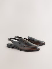 Brown Brush-Off Standard Fit Forever Comfort® Round Toe Slingback Loafers - Image 9 of 13
