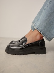 Black Patent Standard/Wide Fit Forever Comfort® Chunky Loafers - Image 2 of 9