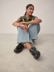 Black Patent Standard/Wide Fit Forever Comfort® Chunky Loafers - Image 3 of 9