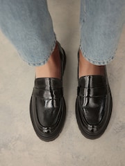 Black Patent Standard/Wide Fit Forever Comfort® Chunky Loafers - Image 4 of 9