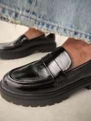 Black Patent Standard/Wide Fit Forever Comfort® Chunky Loafers - Image 5 of 9