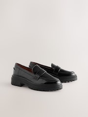 Black Patent Standard/Wide Fit Forever Comfort® Chunky Loafers - Image 6 of 9