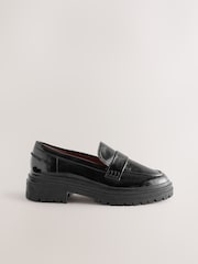 Black Patent Standard/Wide Fit Forever Comfort® Chunky Loafers - Image 7 of 9