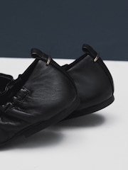 Black Standard Fit Forever Comfort® Premium Leather With Motionflex Ruched Bow Ballerinas - Image 8 of 9
