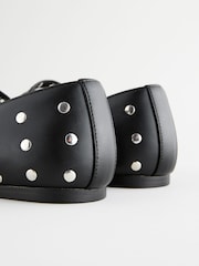 Black Standard Fit Forever Comfort® Point Toe Stud Mary Jane Shoes - Image 6 of 6