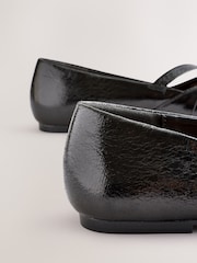 Noir - Forever Comfort® Point Toe Western Double Buckle Ballet Chaussures - Image 4 of 6
