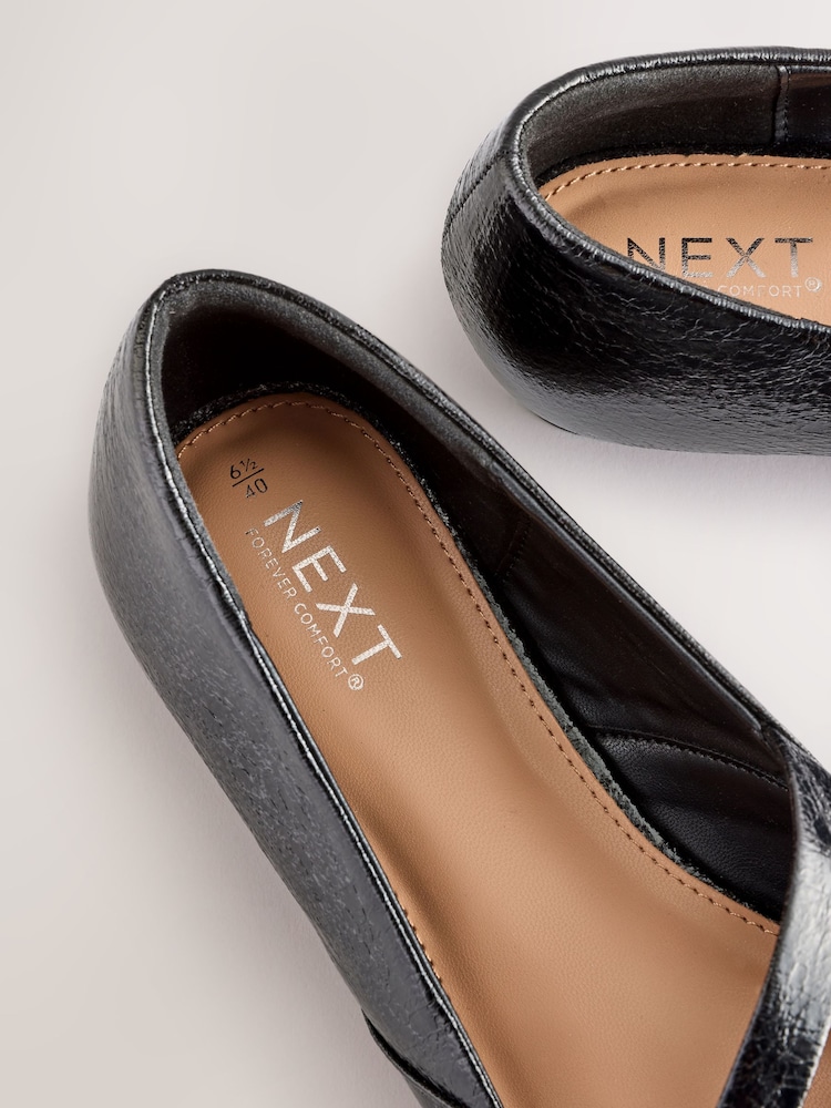 Noir - Forever Comfort® Point Toe Western Double Buckle Ballet Chaussures - Image 6 of 6