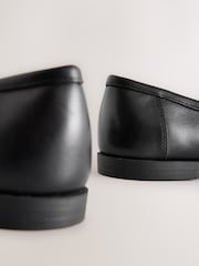 Black Standard Fit Forever Comfort® Leather Chain Detail Slim Loafers - Image 8 of 8