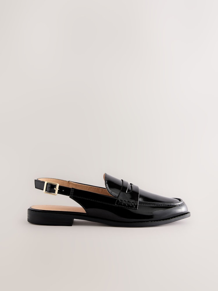 Black Standard Fit Forever Comfort® Round Toe Slingback Loafers - Image 6 of 9
