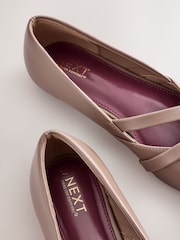 Taupe Forever Comfort® Point Toe Western Double Buckle Ballet Shoes - Image 7 of 9