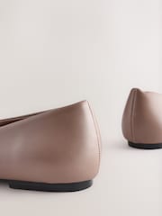 Taupe Forever Comfort® Point Toe Western Double Buckle Ballet Shoes - Image 9 of 9