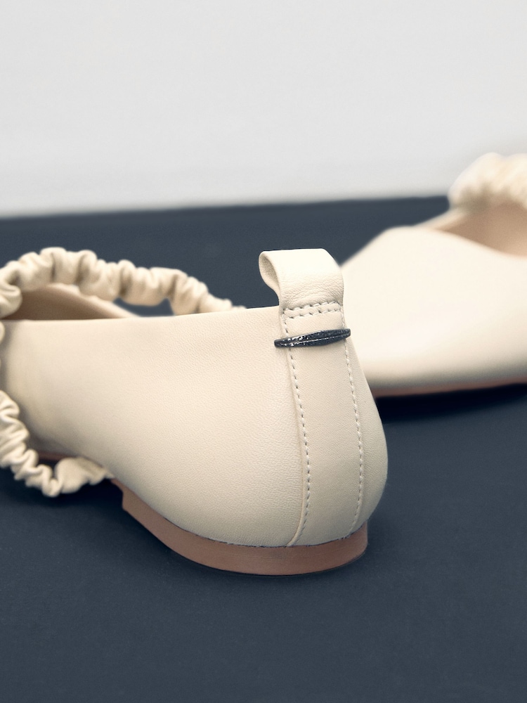 Bone Standard Fit Forever Comfort® Premium Leather With Motionflex Ruched Mary Jane Shoes - Image 12 of 13