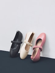 Bone Standard Fit Forever Comfort® Premium Leather With Motionflex Ruched Mary Jane Shoes - Image 13 of 13