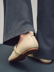 Bone Standard Fit Forever Comfort® Premium Leather With Motionflex Ruched Mary Jane Shoes - Image 7 of 13