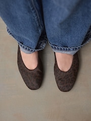 Animal Standard/Wide Fit Forever Comfort® Leather Round Toe Ballerinas - Image 11 of 11