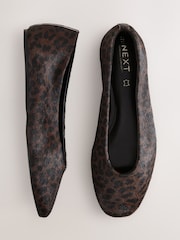 Animal Standard/Wide Fit Forever Comfort® Leather Round Toe Ballerinas - Image 6 of 6