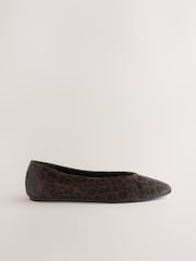 Animal Standard/Wide Fit Forever Comfort® Leather Round Toe Ballerinas - Image 7 of 10