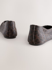 Animal Standard/Wide Fit Forever Comfort® Leather Round Toe Ballerinas - Image 9 of 10