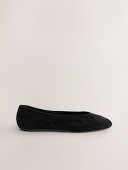 Black Suede Standard/Wide Fit Forever Comfort® Leather Round Toe Ballerinas - Image 4 of 8