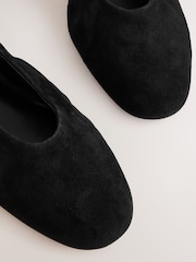Black Suede Standard/Wide Fit Forever Comfort® Leather Round Toe Ballerinas - Image 5 of 8