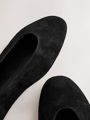 Black Suede Standard/Wide Fit Forever Comfort® Leather Round Toe Ballerinas - Image 8 of 8