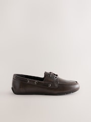 Brown Standard Fit Forever Comfort® Leather Round Toe Slim Boat Shoes - Image 6 of 9