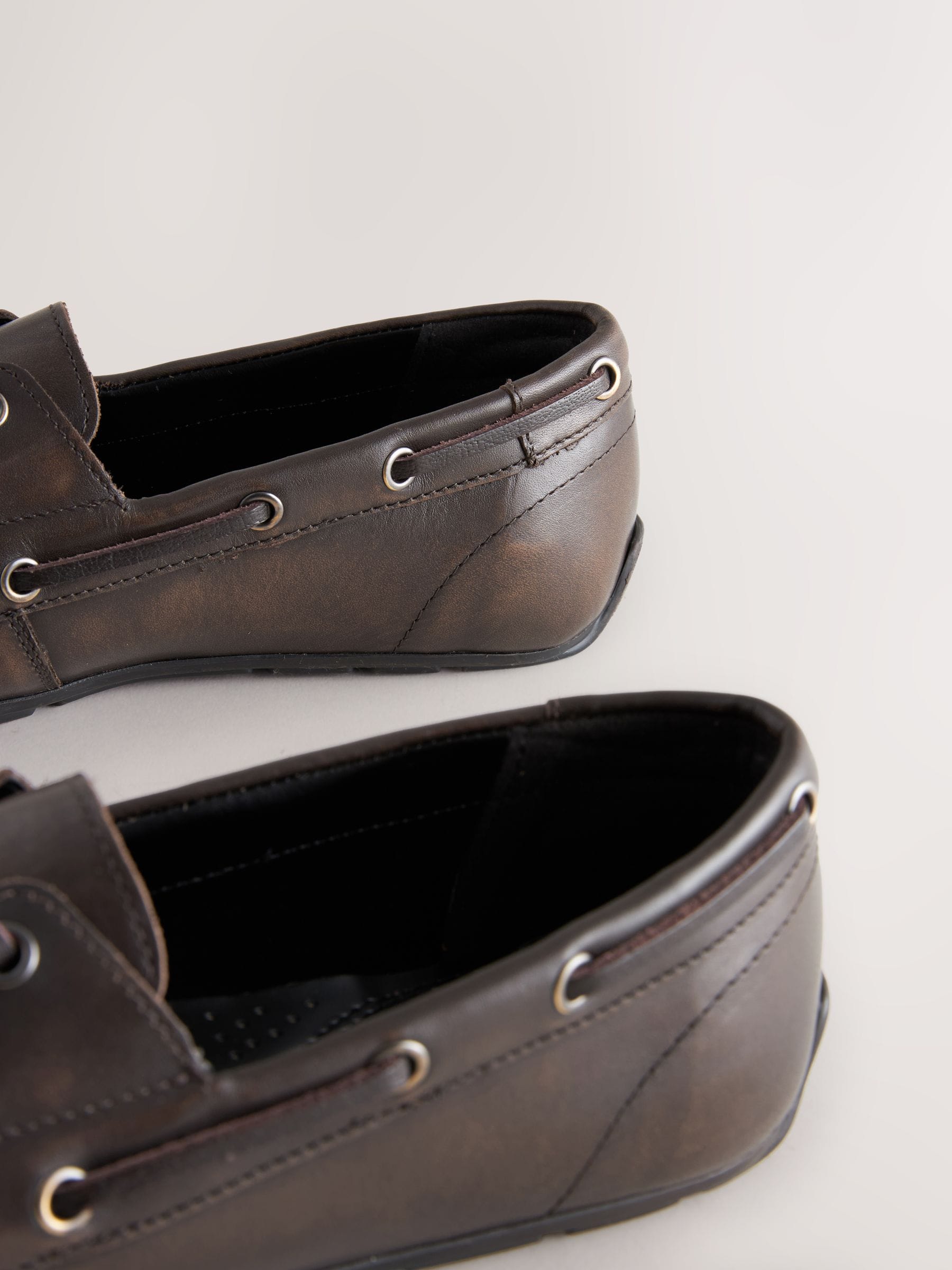 Buy Brown Standard Fit Forever Comfort® Leather Round Toe Boat