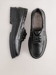 Black Standard Fit Forever Comfort® Leather Chunky Lace-Up Boat Shoes - Image 1 of 6