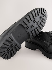 Black Standard Fit Forever Comfort® Leather Chunky Lace-Up Boat Shoes - Image 6 of 6