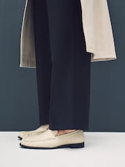 Bone Standard Fit Forever Comfort® Premium Leather With Motionflex Ruched Slim Loafers - Image 3 of 9
