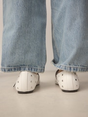 White Standard Fit Forever Comfort® Point Toe Stud Mary Jane Shoes - Image 6 of 13
