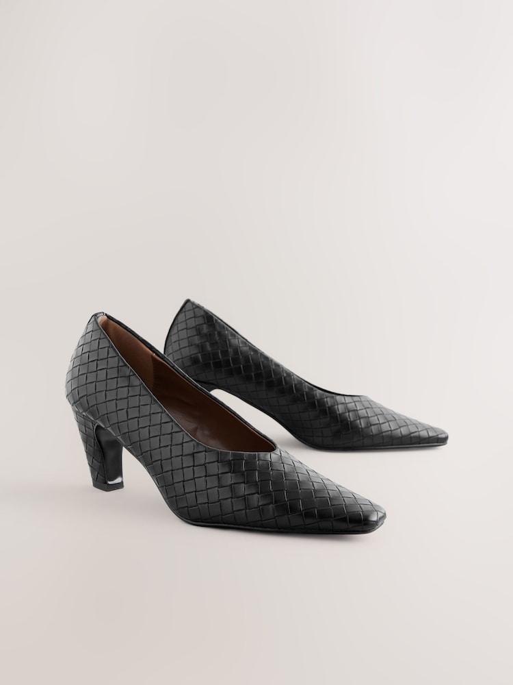 Black Standard Fit Forever Comfort® Chisel Toe Weave Courts - Image 1 of 6
