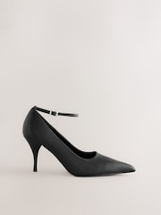 Black Standard Fit Forever Comfort® Point Toe Ankle Strap Courts - Image 5 of 8
