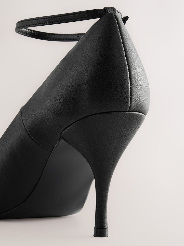 Black Standard Fit Forever Comfort® Point Toe Ankle Strap Courts - Image 8 of 8