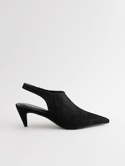 أسود - Forever Comfort® Point Toe Sling Back High Cut Heels - صورة 5 من 9
