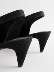 أسود - Forever Comfort® Point Toe Sling Back High Cut Heels - صورة 6 من 9
